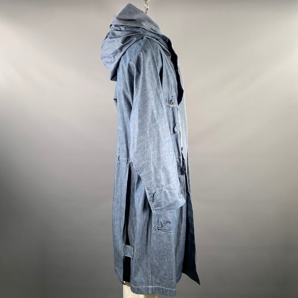 KAPITAL Size L Indigo Cotton Hooded Traggle Ring Coat - Picture 3 of 10